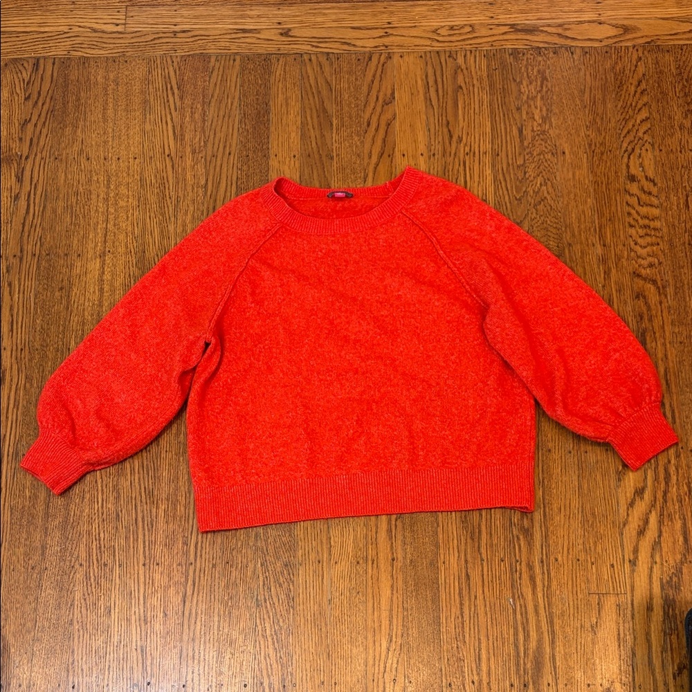 Vince Camuto Raglan Sleeve Sweater Women's Medium Red Stretch Knit Pullover